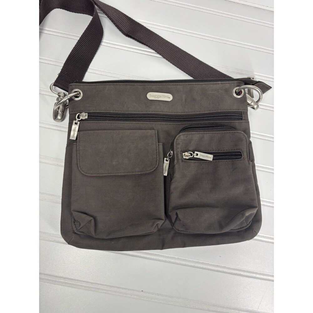 Baggallini Grey Everyplace Crossbody Bag/Purse, Gray Interior & Multi Pocket